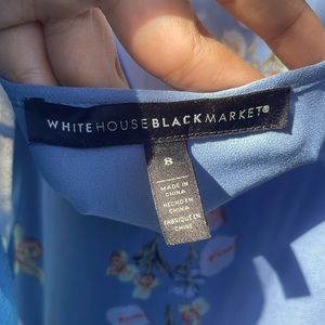 White house black market blue floral dress size 8